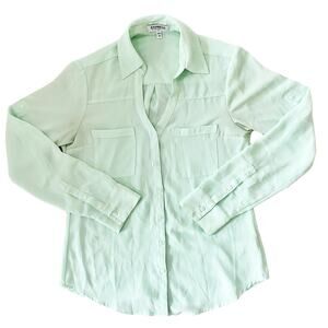 Express Portofino Mint Green Blouse Womens Size XS